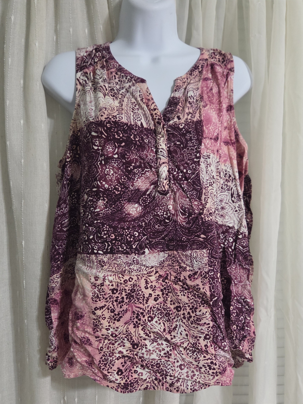 Sonoma Pink and Plum Patchwork Sleeveless Tunic